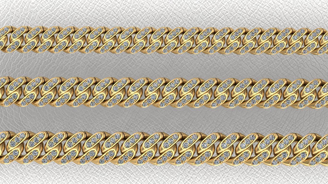3 SIZE CUBAN LINK CHAIN FOR BRACELETS OR NECKLACE 3D print model 3D print model_2
