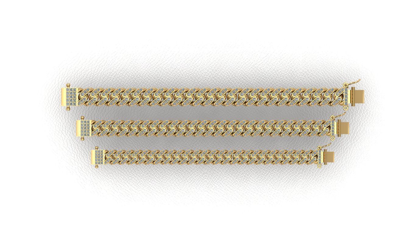 3 SIZE CUBAN LINK CHAIN FOR BRACELETS OR NECKLACE 3D print model 3D print model_4