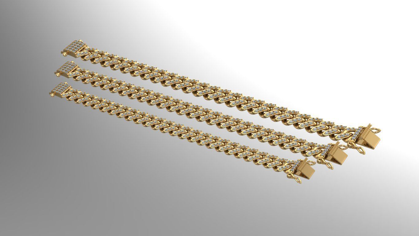 3 SIZE CUBAN LINK CHAIN FOR BRACELETS OR NECKLACE 3D print model 3D print model_8