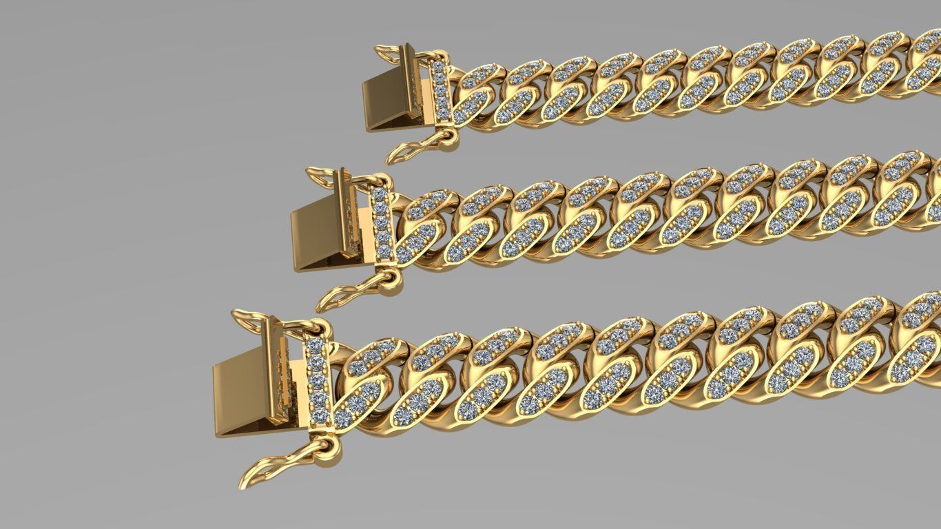 3 SIZE CUBAN LINK CHAIN FOR BRACELETS OR NECKLACE 3D print model 3D print model_7