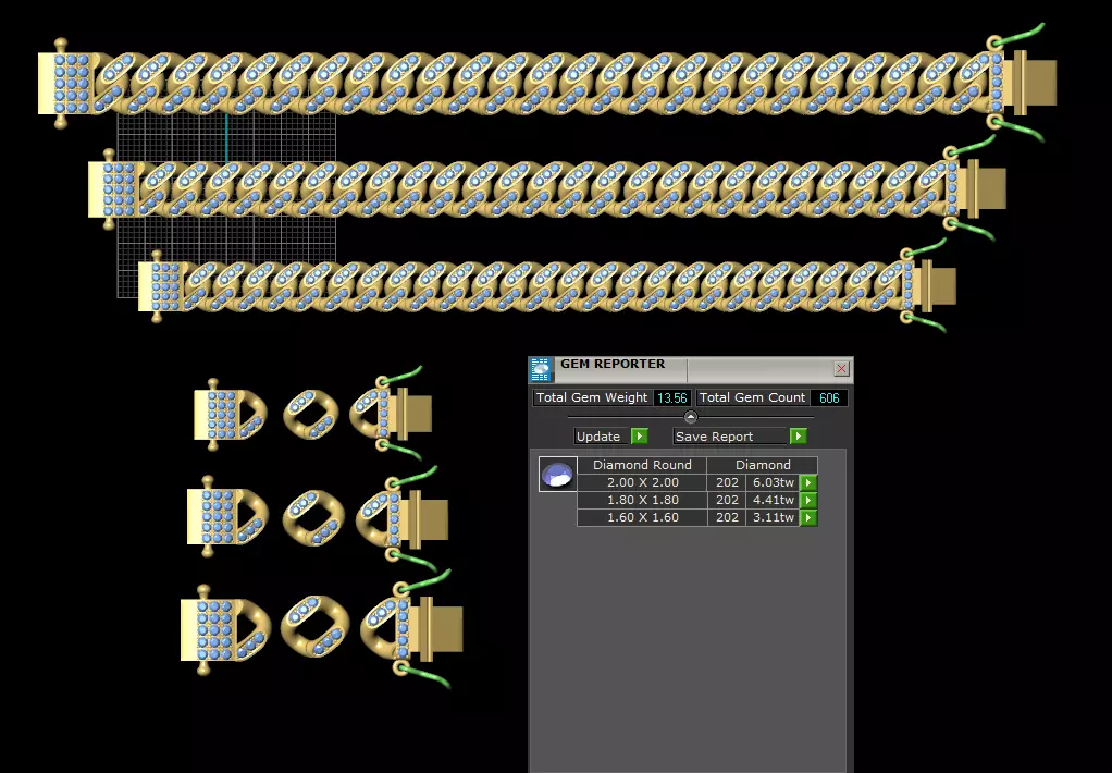 3 SIZE CUBAN LINK CHAIN FOR BRACELETS OR NECKLACE 3D print model 3D print model_0