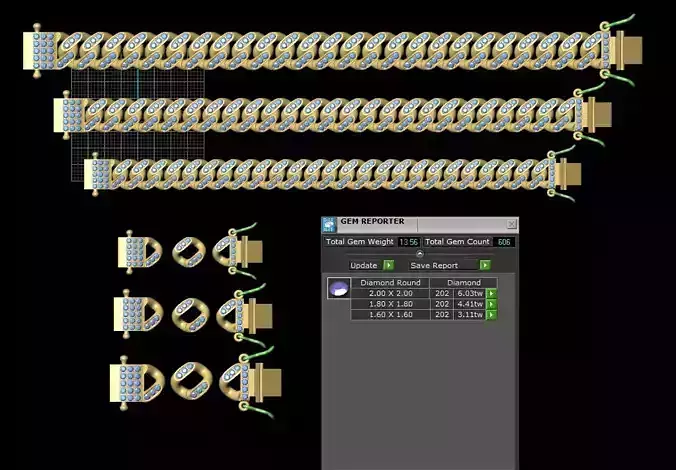 3 SIZE CUBAN LINK CHAIN FOR BRACELETS OR NECKLACE 3D print model