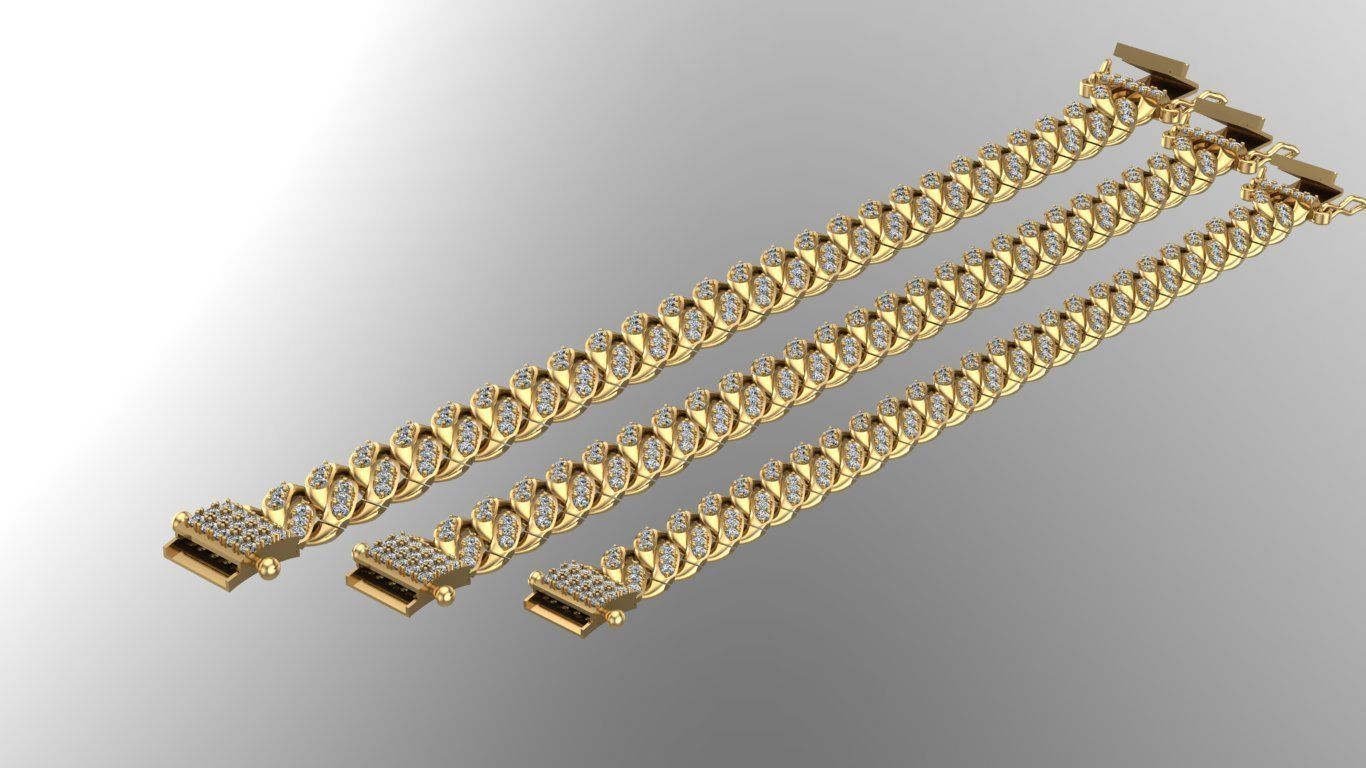 3 SIZE CUBAN LINK CHAIN FOR BRACELETS OR NECKLACE 3D print model 3D print model_10