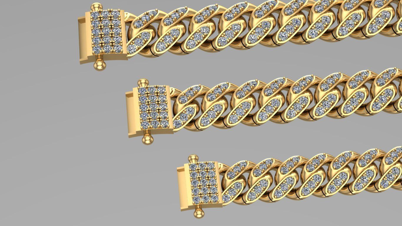 3 SIZE CUBAN LINK CHAIN FOR BRACELETS OR NECKLACE 3D print model 3D print model_11