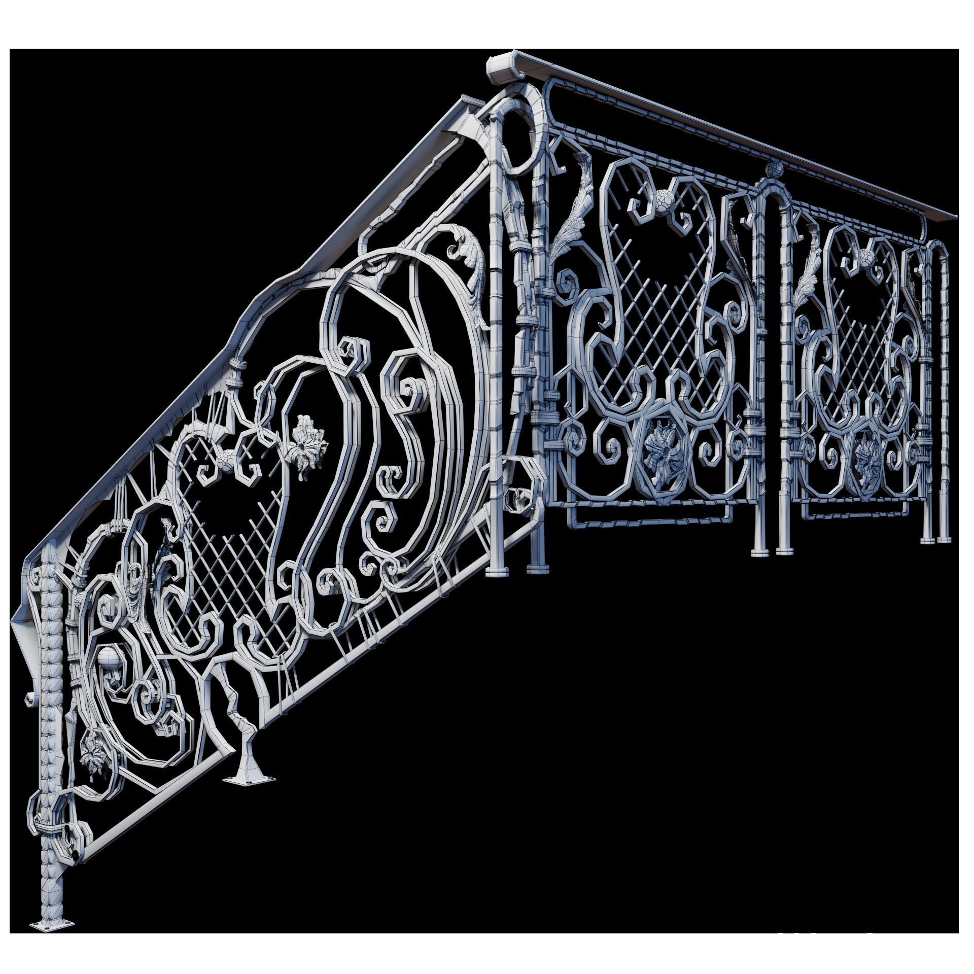 staircase forging free style 3D model_1