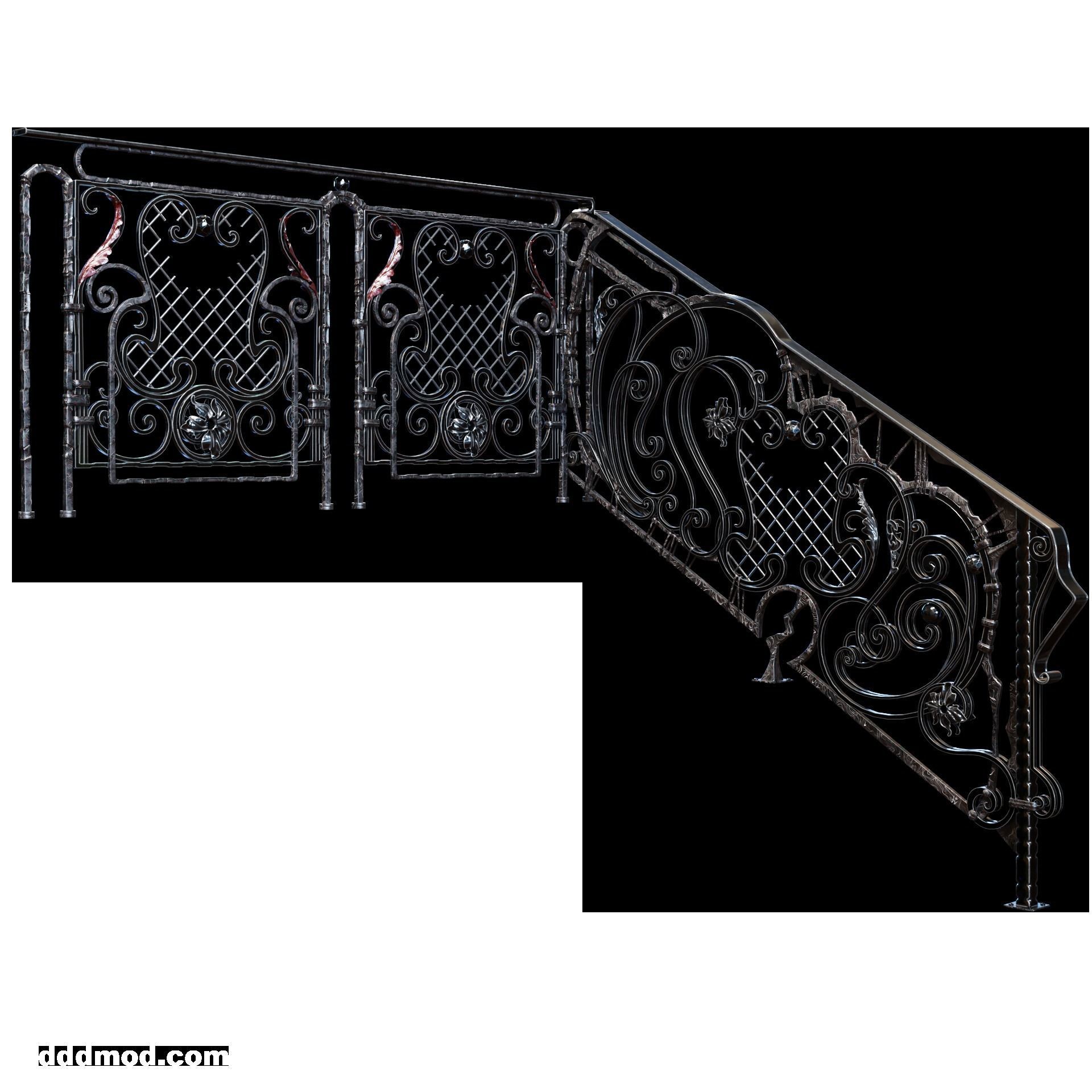 staircase forging free style 3D model_2