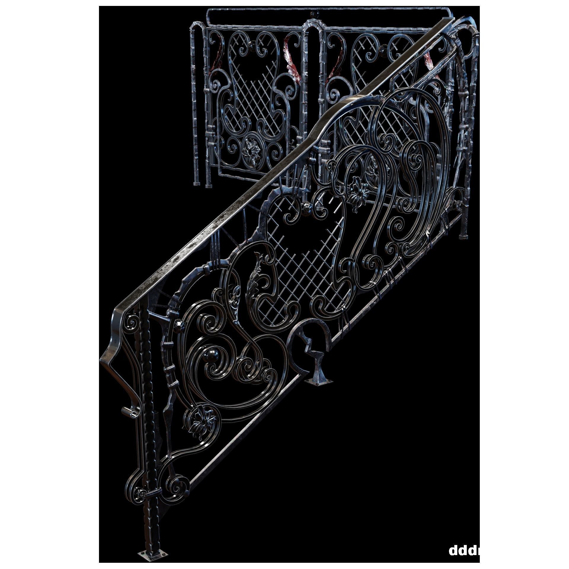 staircase forging free style 3D model_4