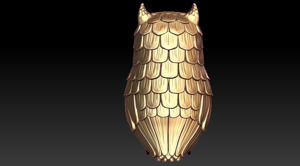 OWL Pendant 3D print model_3