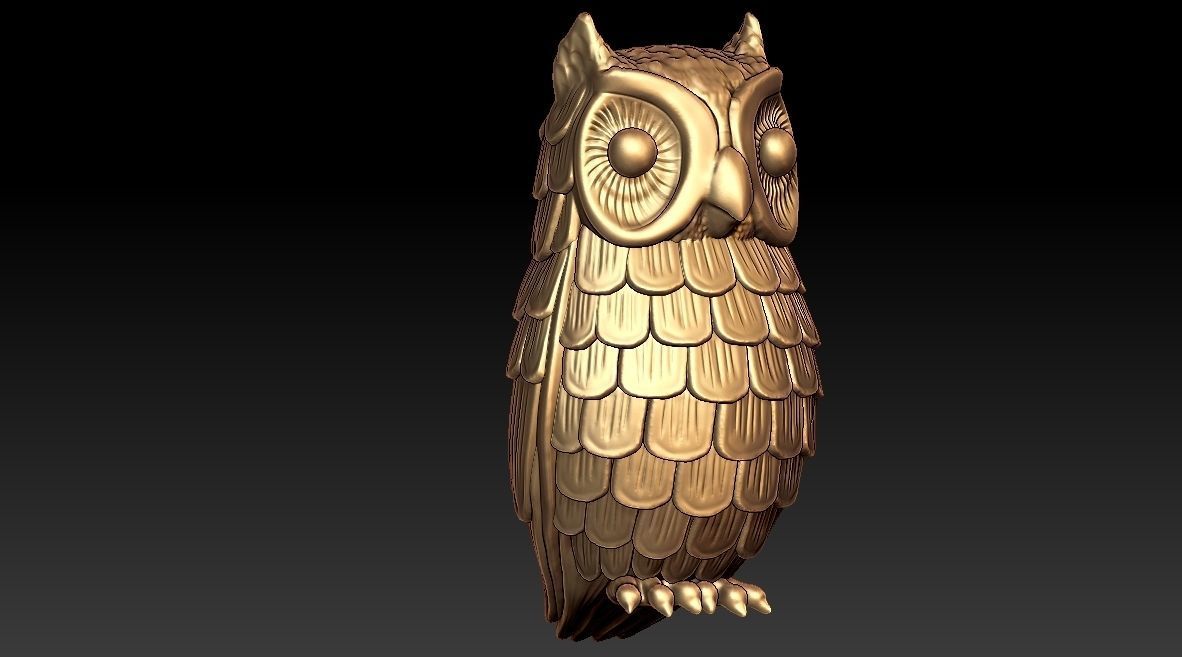 OWL Pendant 3D print model_4