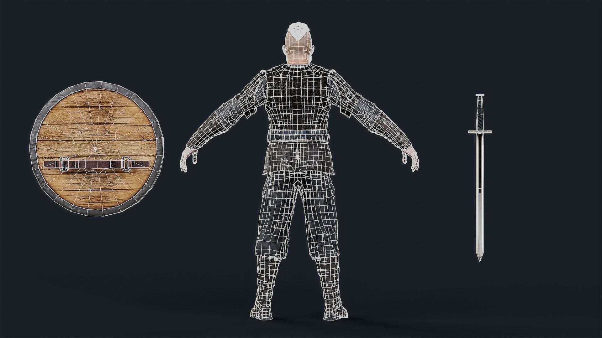 Viking 4 A pose Low-poly character redy for games Low-poly 3D model_17