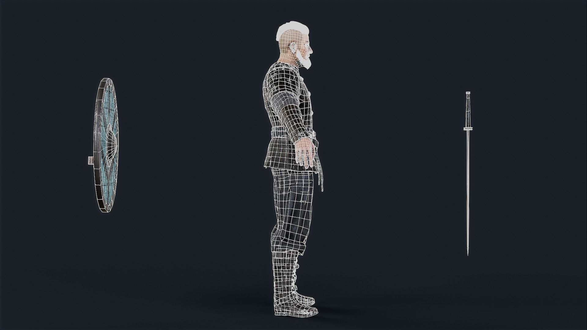 Viking 4 A pose Low-poly character redy for games Low-poly 3D model_20