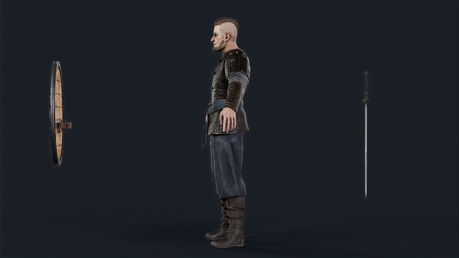 Viking 4 A pose Low-poly character redy for games Low-poly 3D model_14