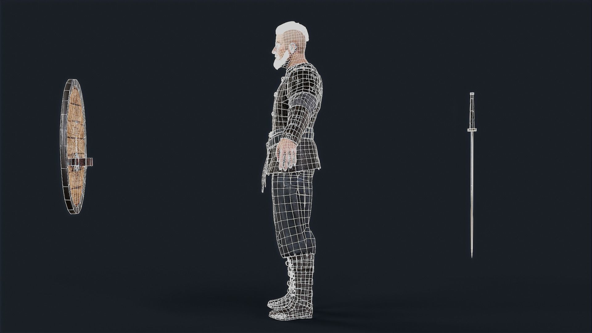 Viking 4 A pose Low-poly character redy for games Low-poly 3D model_19