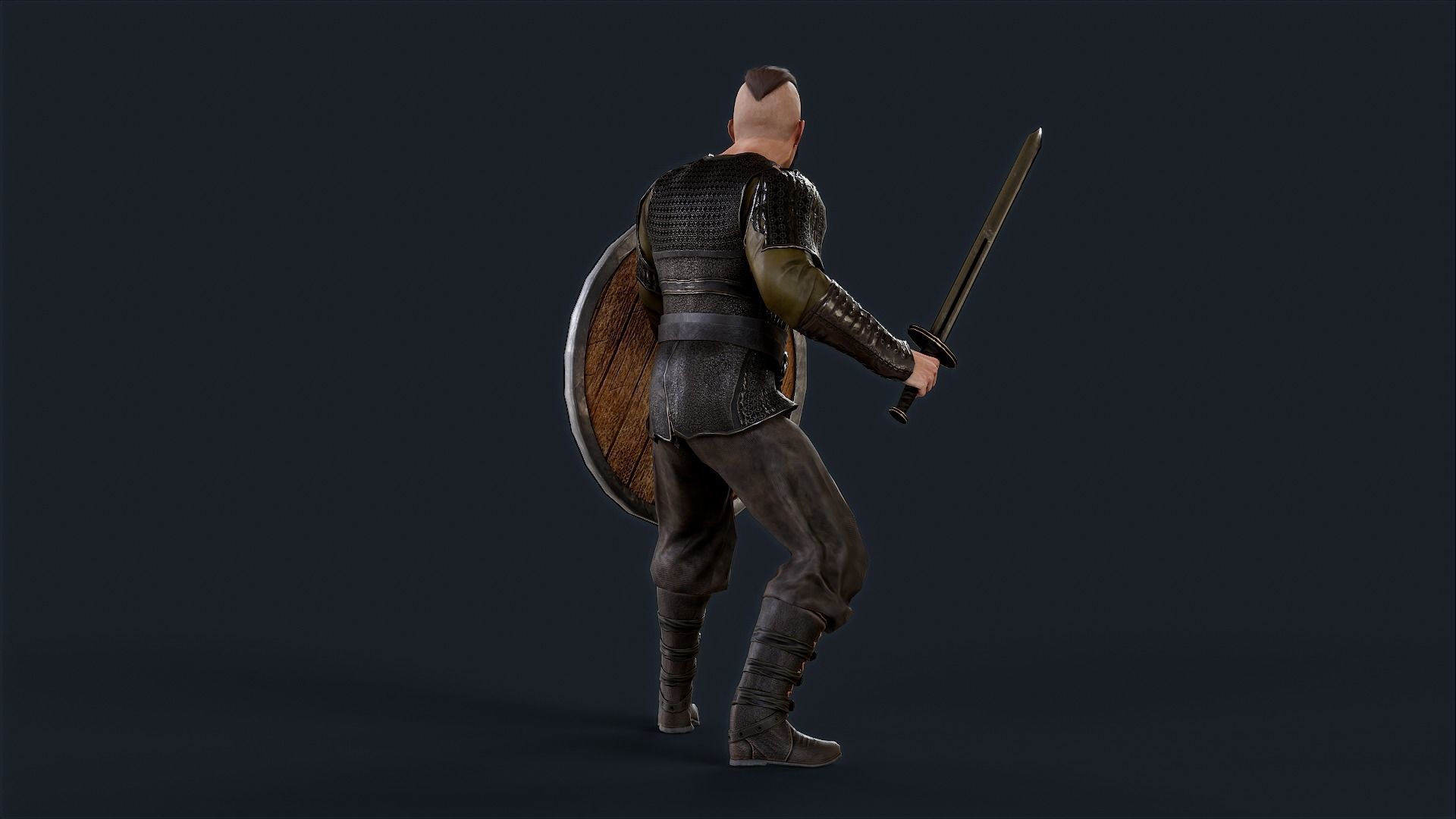 Viking 4 A pose Low-poly character redy for games Low-poly 3D model_9
