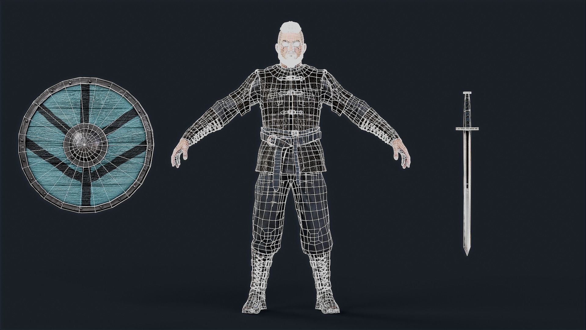 Viking 4 A pose Low-poly character redy for games Low-poly 3D model_18