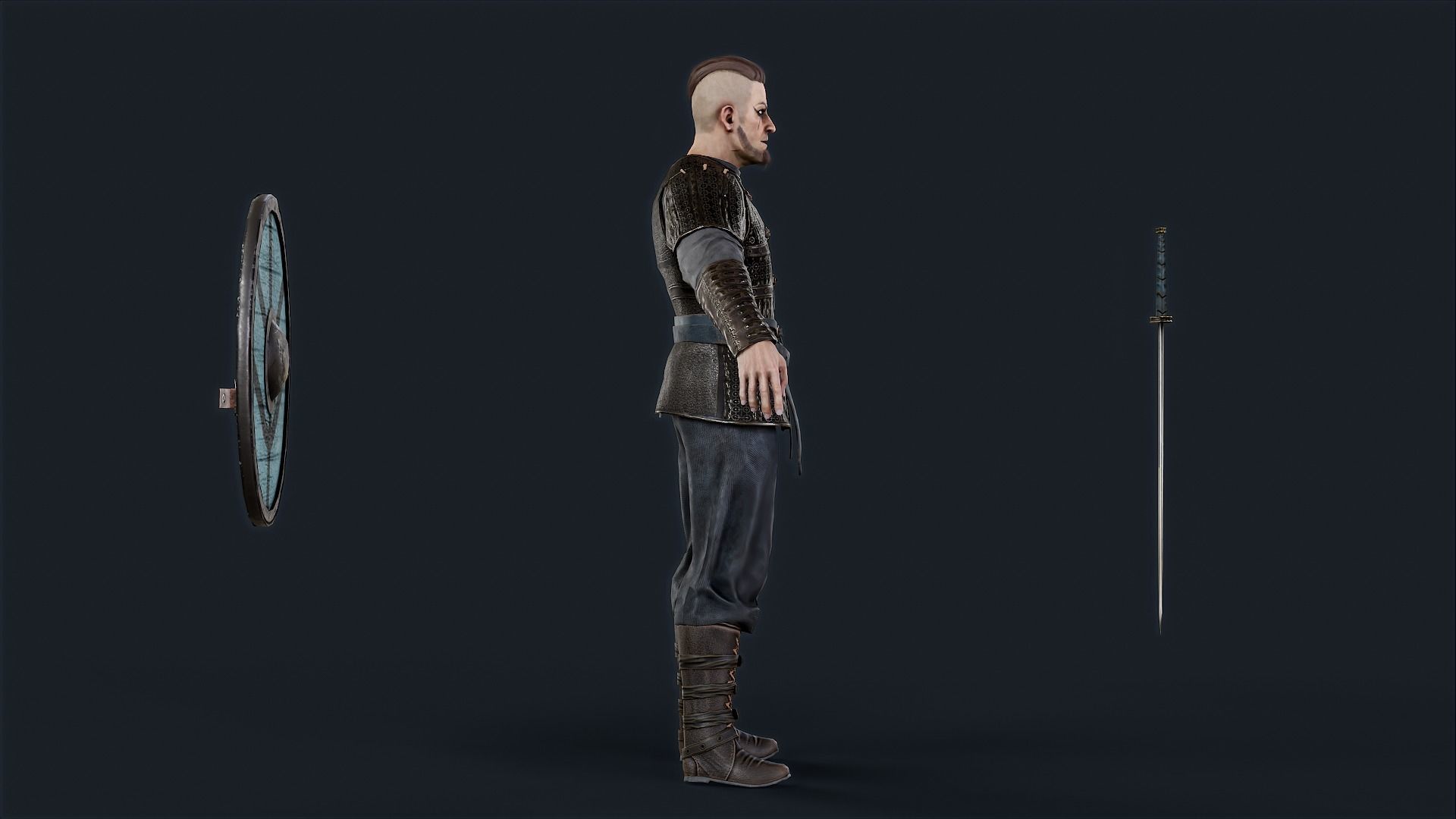 Viking 4 A pose Low-poly character redy for games Low-poly 3D model_15