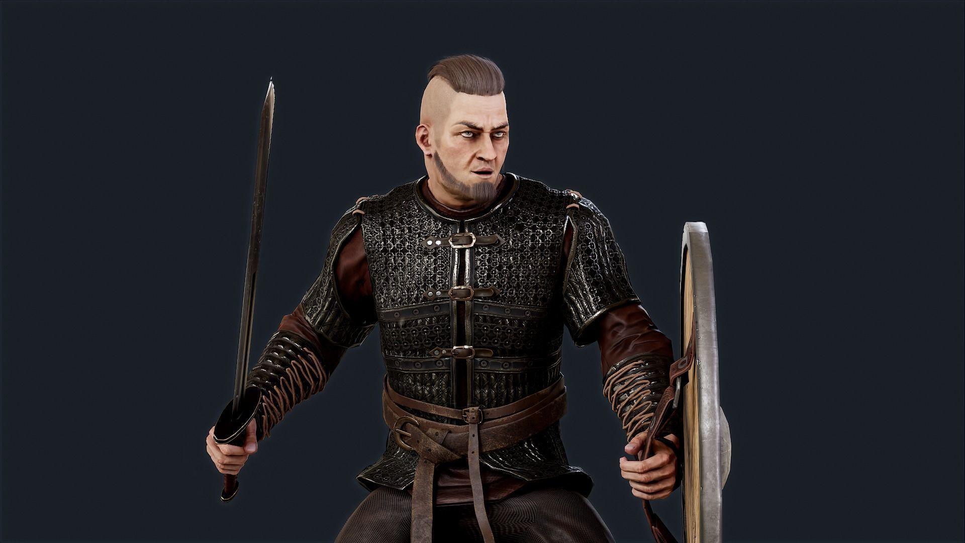 Viking 4 A pose Low-poly character redy for games Low-poly 3D model_3