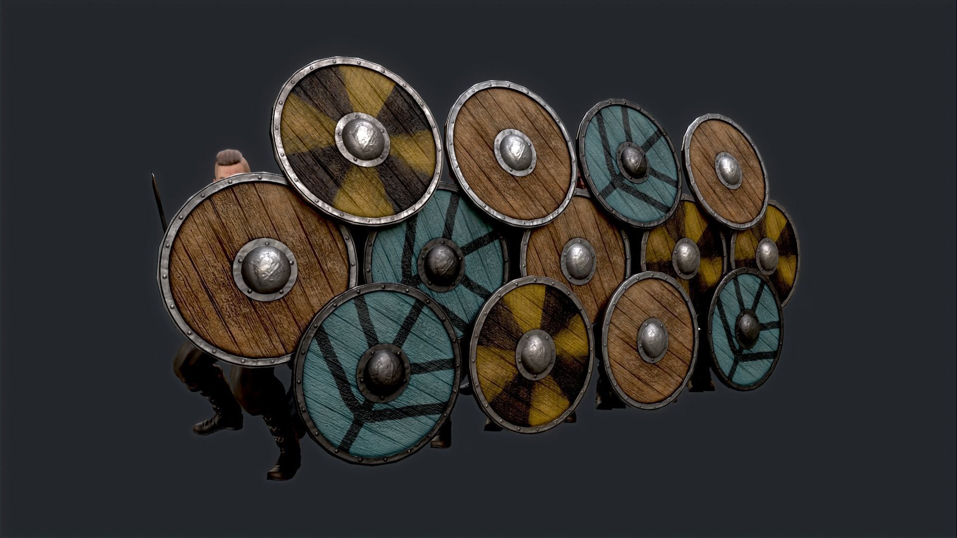 Viking 4 A pose Low-poly character redy for games Low-poly 3D model_8