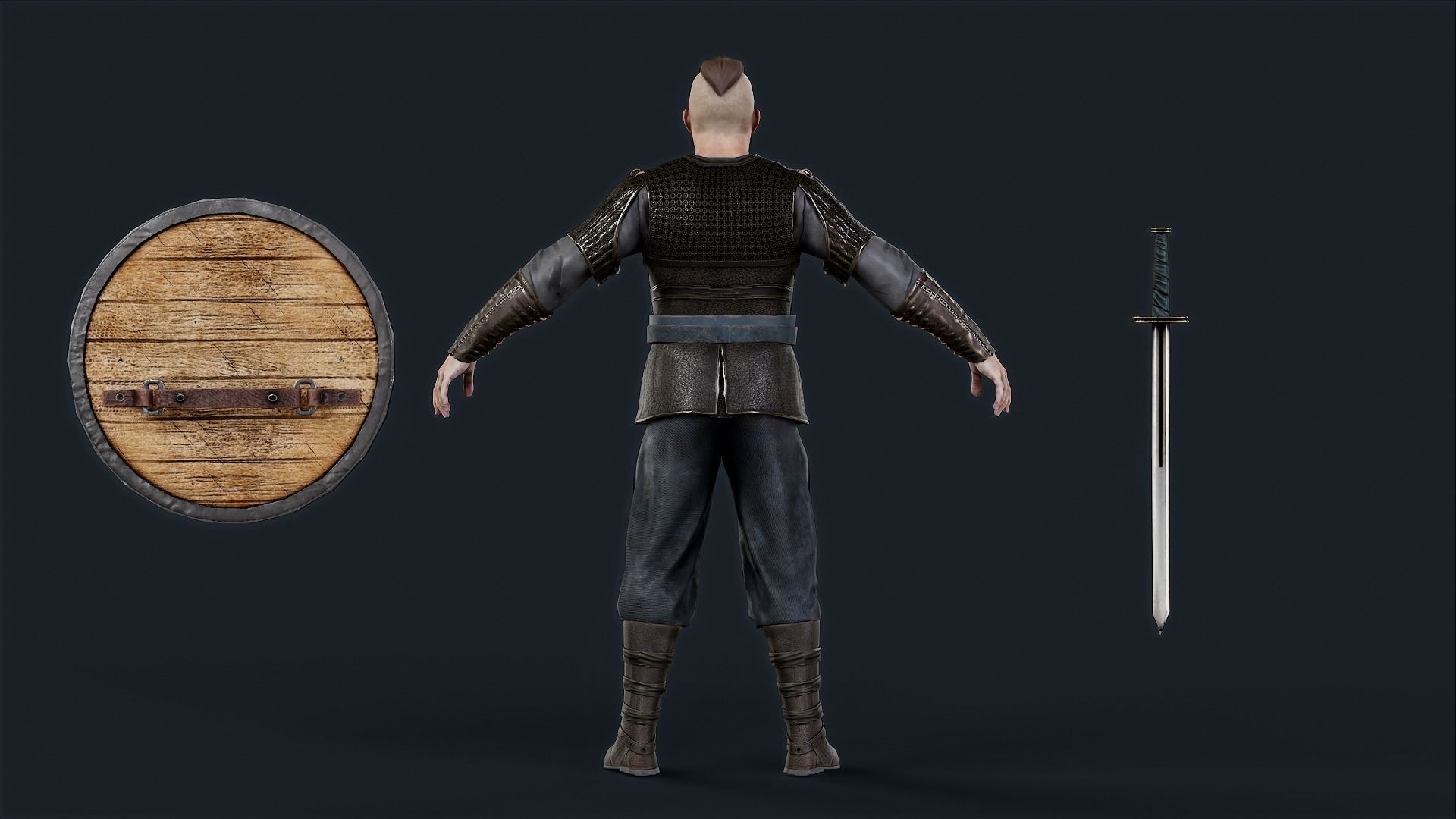 Viking 4 A pose Low-poly character redy for games Low-poly 3D model_16