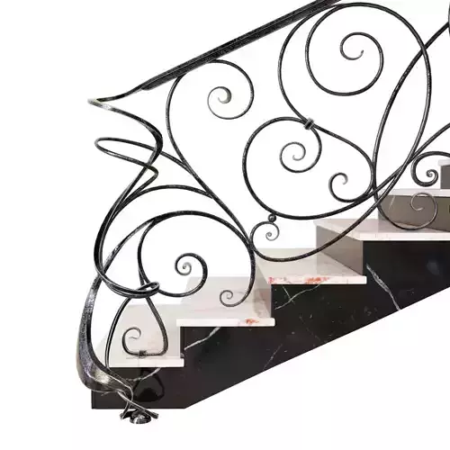 stair railings forging curl style 3D model