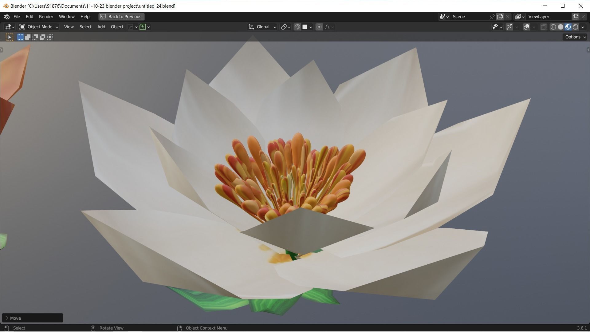 Low-Poly Geometric Flower - 3D Game Asset Low-poly 3D model_9