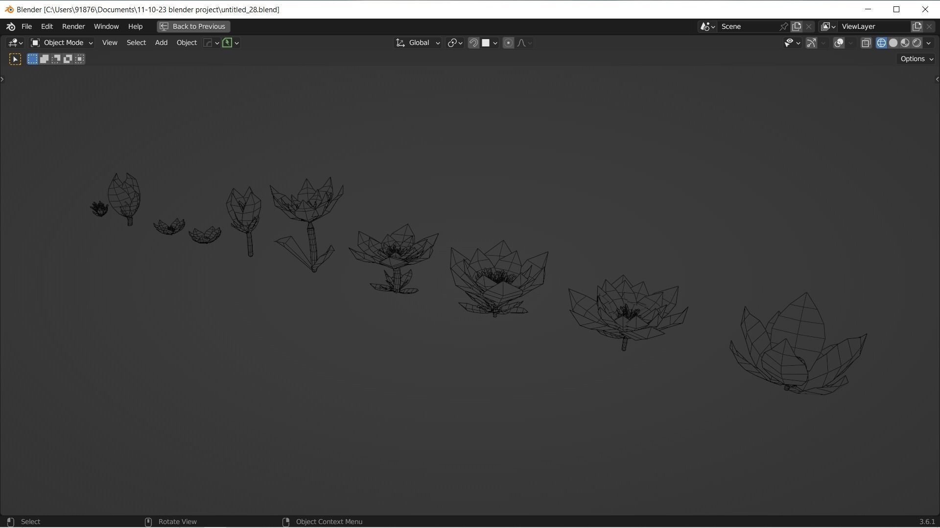 Low-Poly Geometric Flower - 3D Game Asset Low-poly 3D model_37