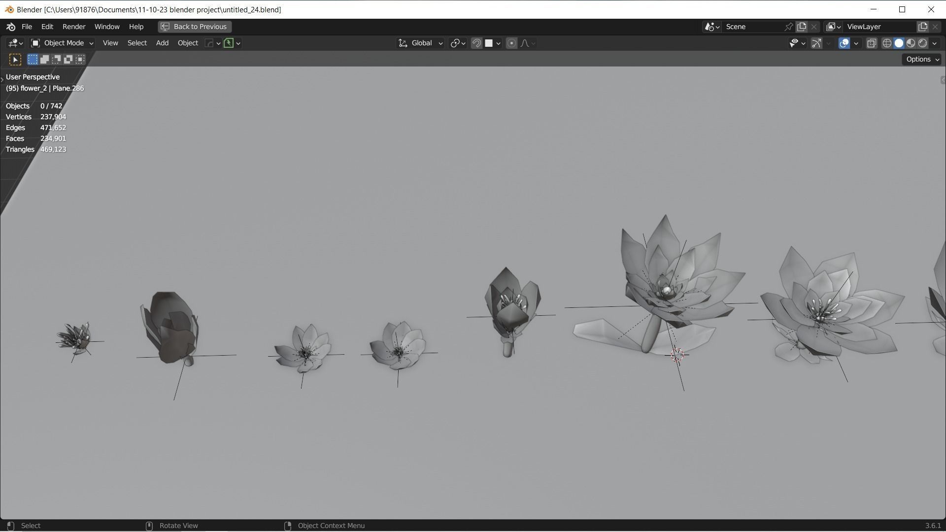 Low-Poly Geometric Flower - 3D Game Asset Low-poly 3D model_28