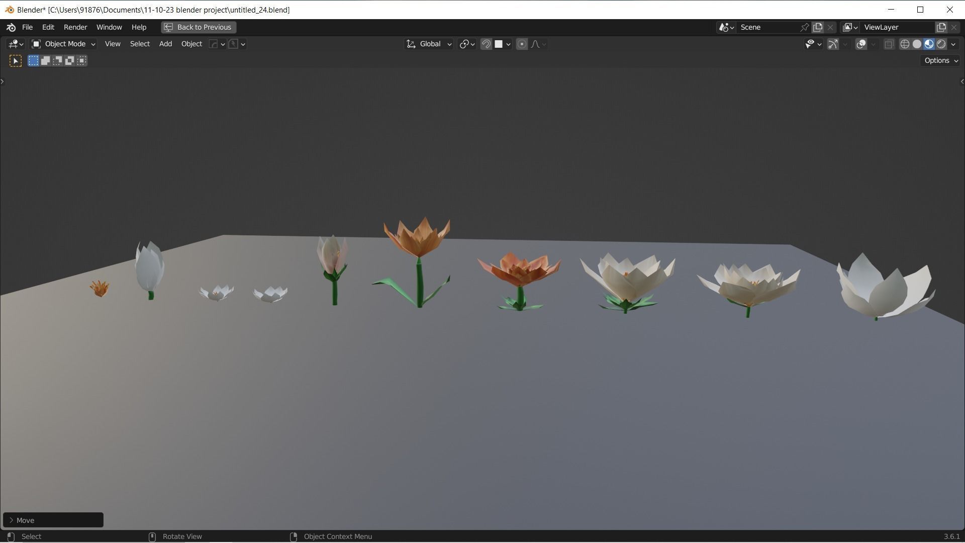 Low-Poly Geometric Flower - 3D Game Asset Low-poly 3D model_19