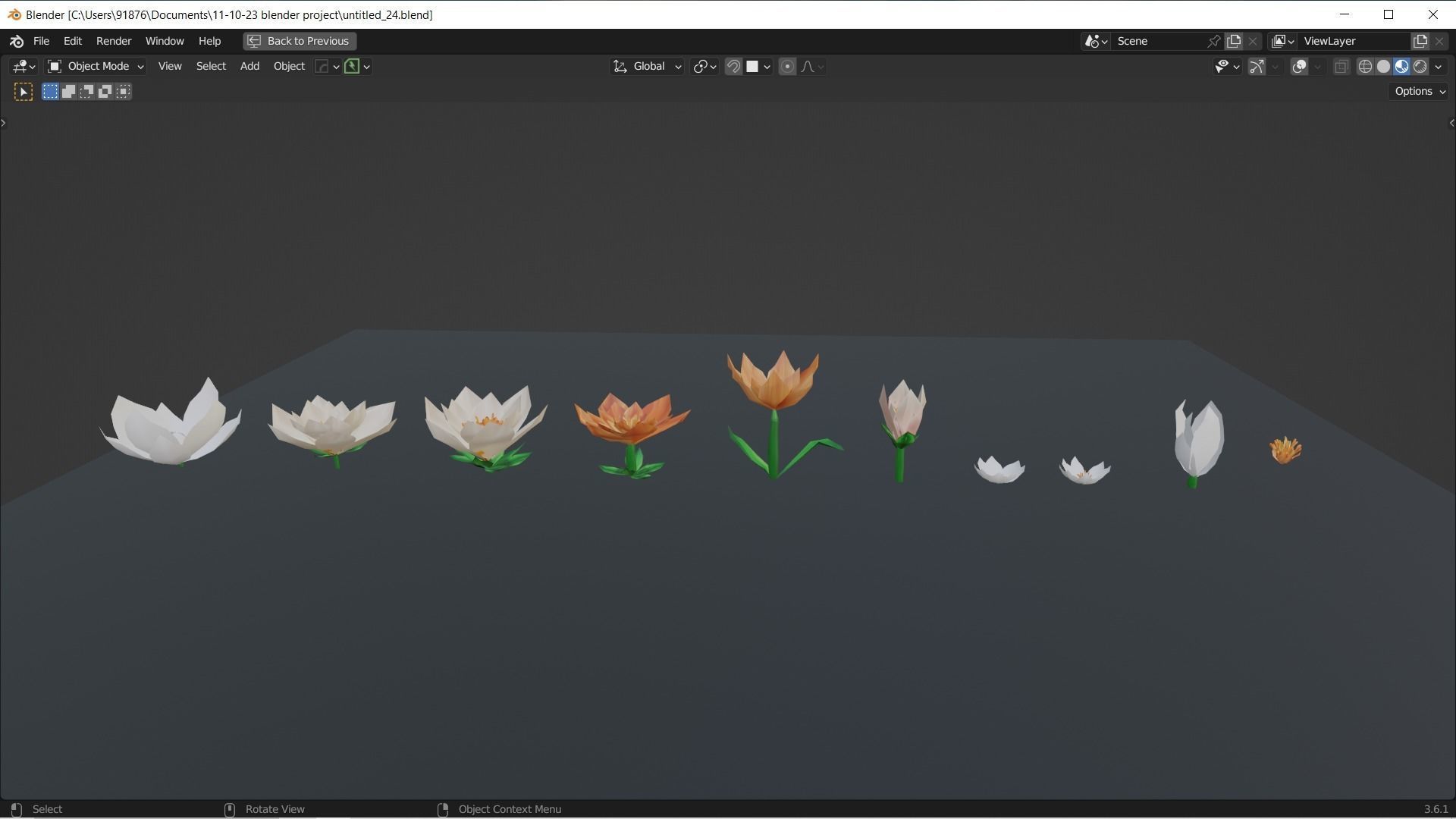 Low-Poly Geometric Flower - 3D Game Asset Low-poly 3D model_24