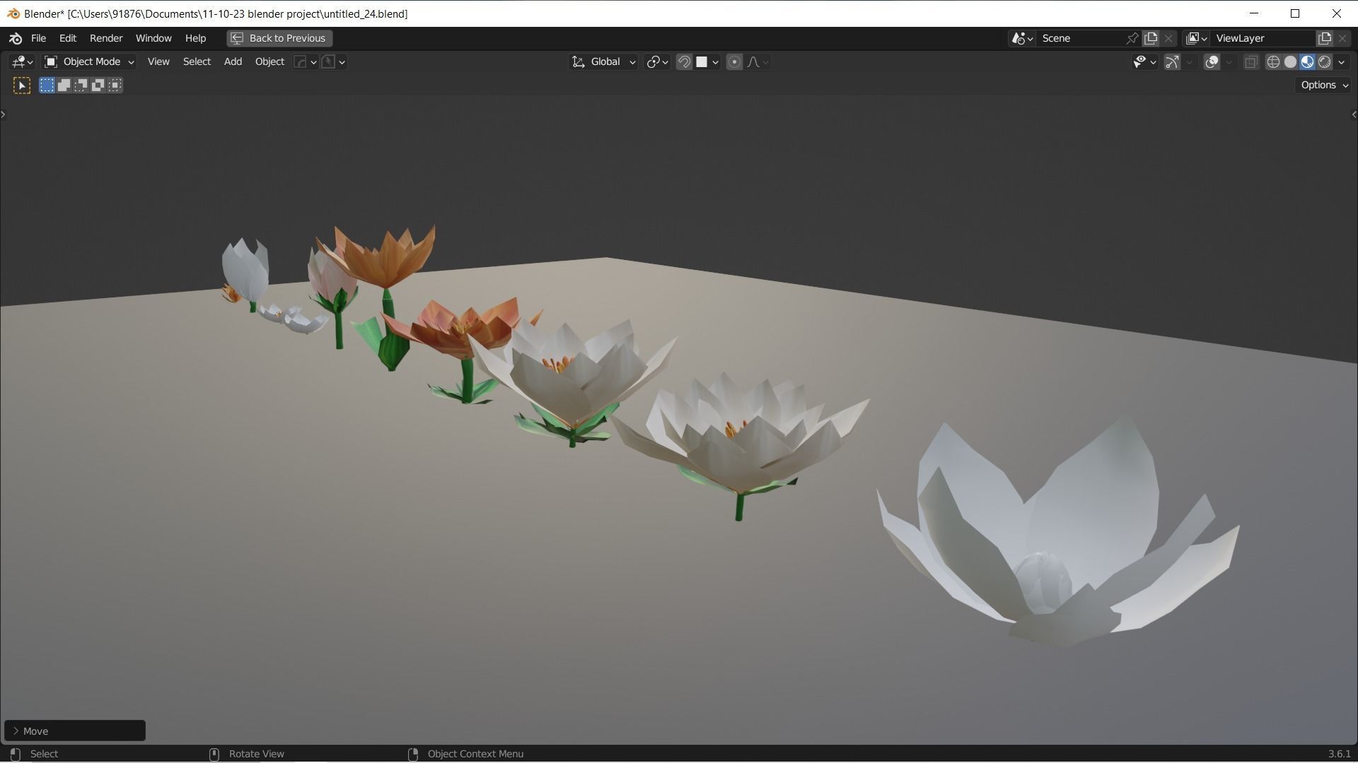 Low-Poly Geometric Flower - 3D Game Asset Low-poly 3D model_20