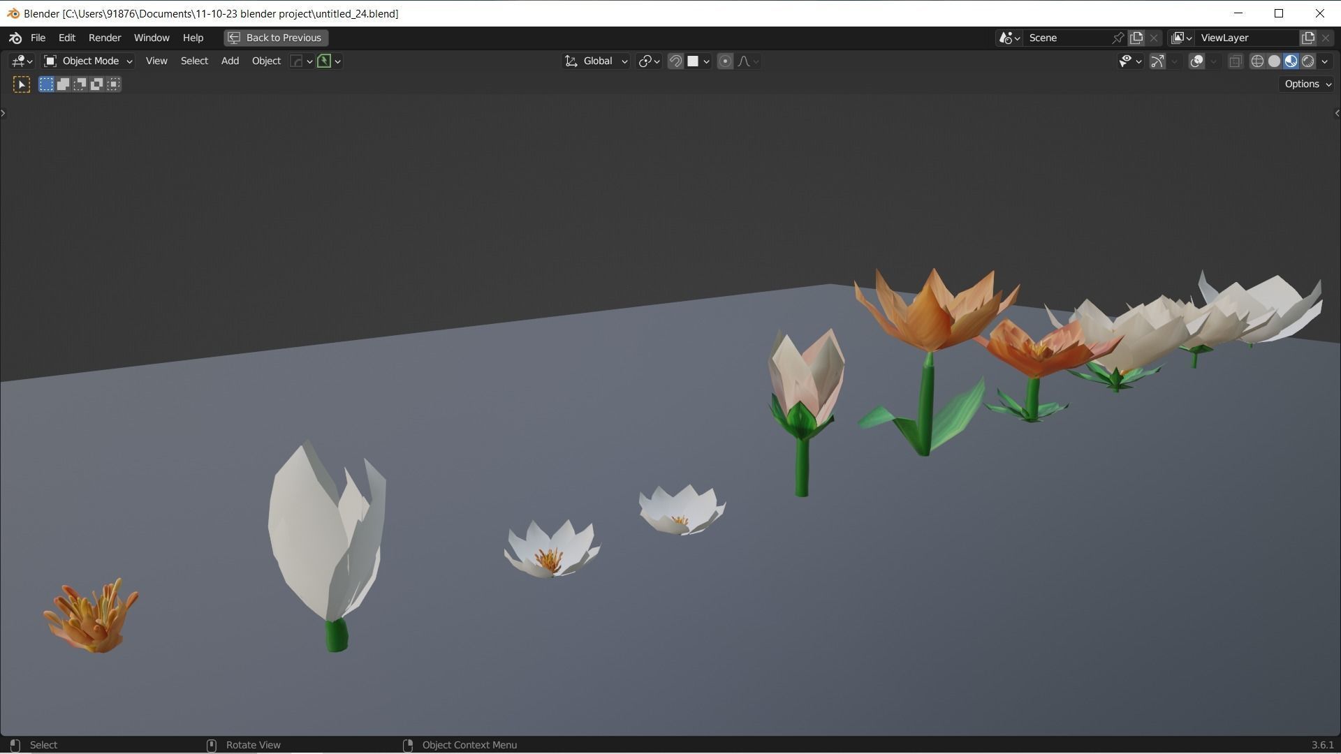 Low-Poly Geometric Flower - 3D Game Asset Low-poly 3D model_17