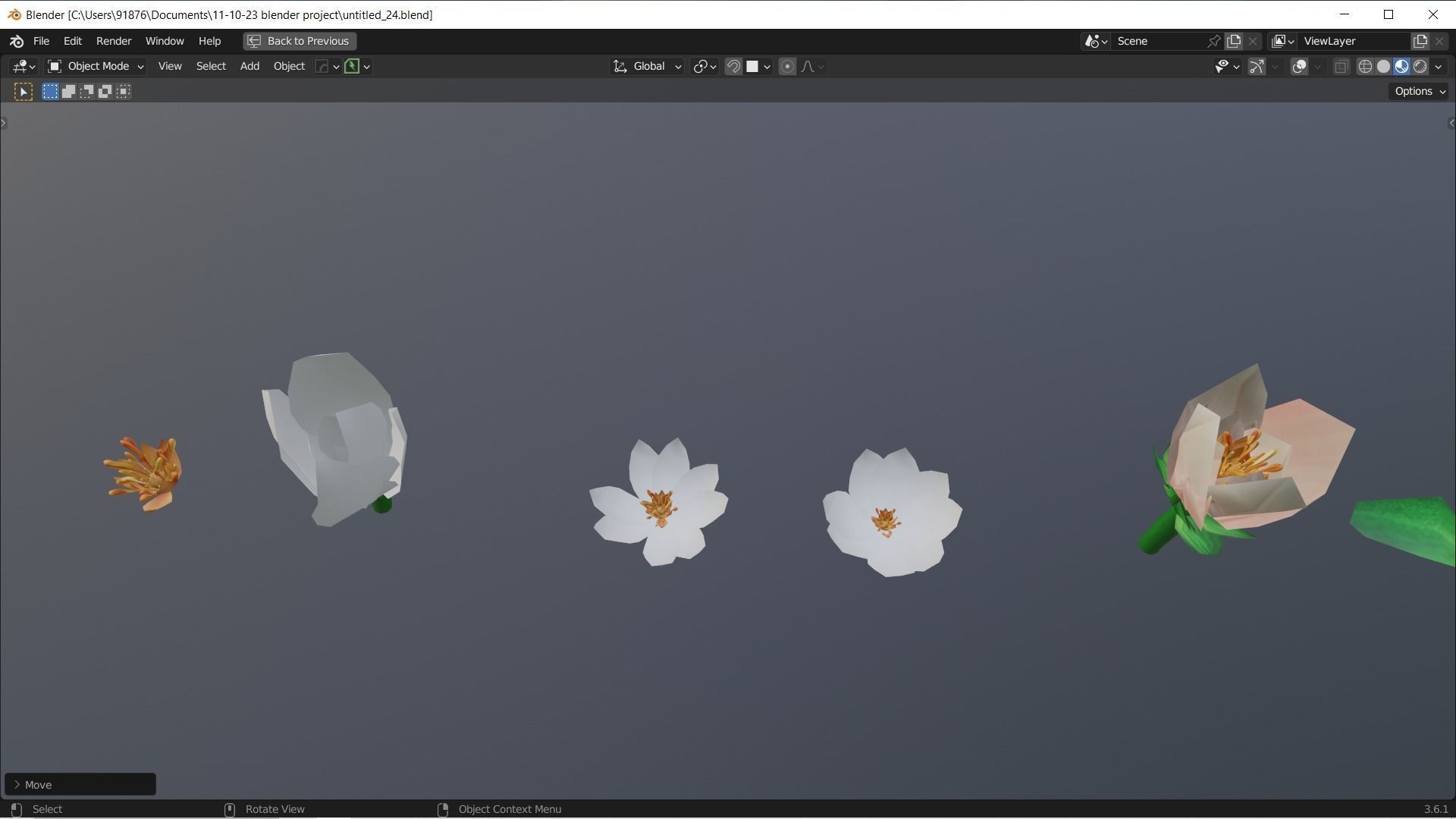 Low-Poly Geometric Flower - 3D Game Asset Low-poly 3D model_21