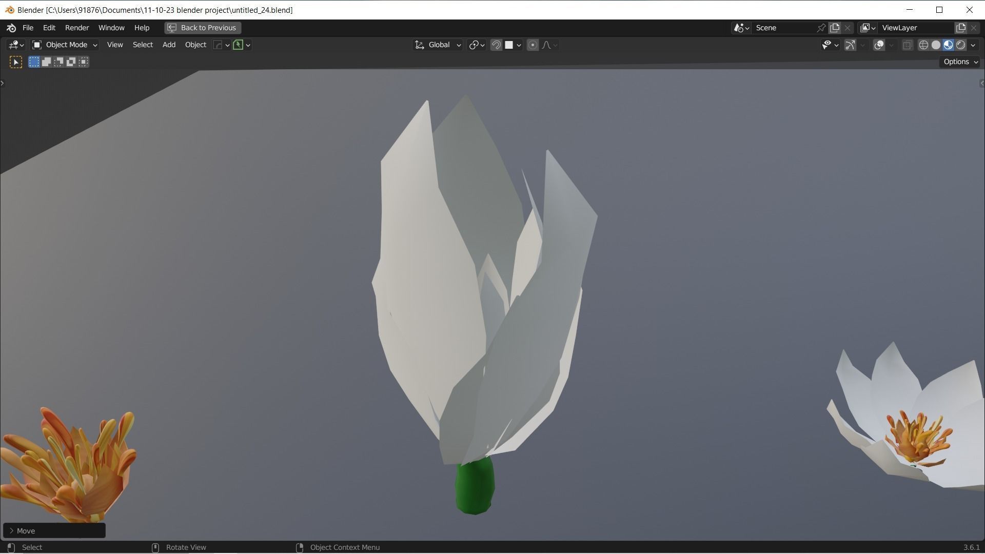 Low-Poly Geometric Flower - 3D Game Asset Low-poly 3D model_14