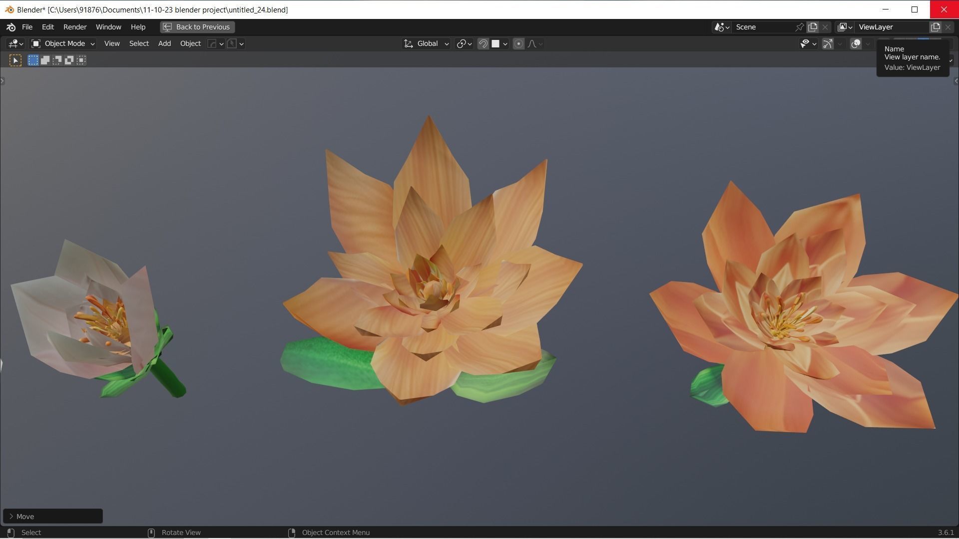 Low-Poly Geometric Flower - 3D Game Asset Low-poly 3D model_26