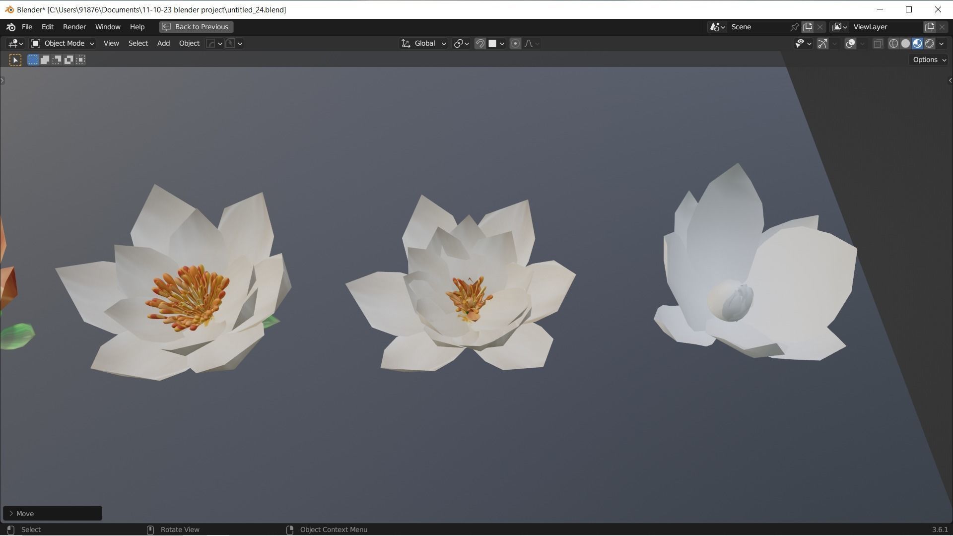 Low-Poly Geometric Flower - 3D Game Asset Low-poly 3D model_16