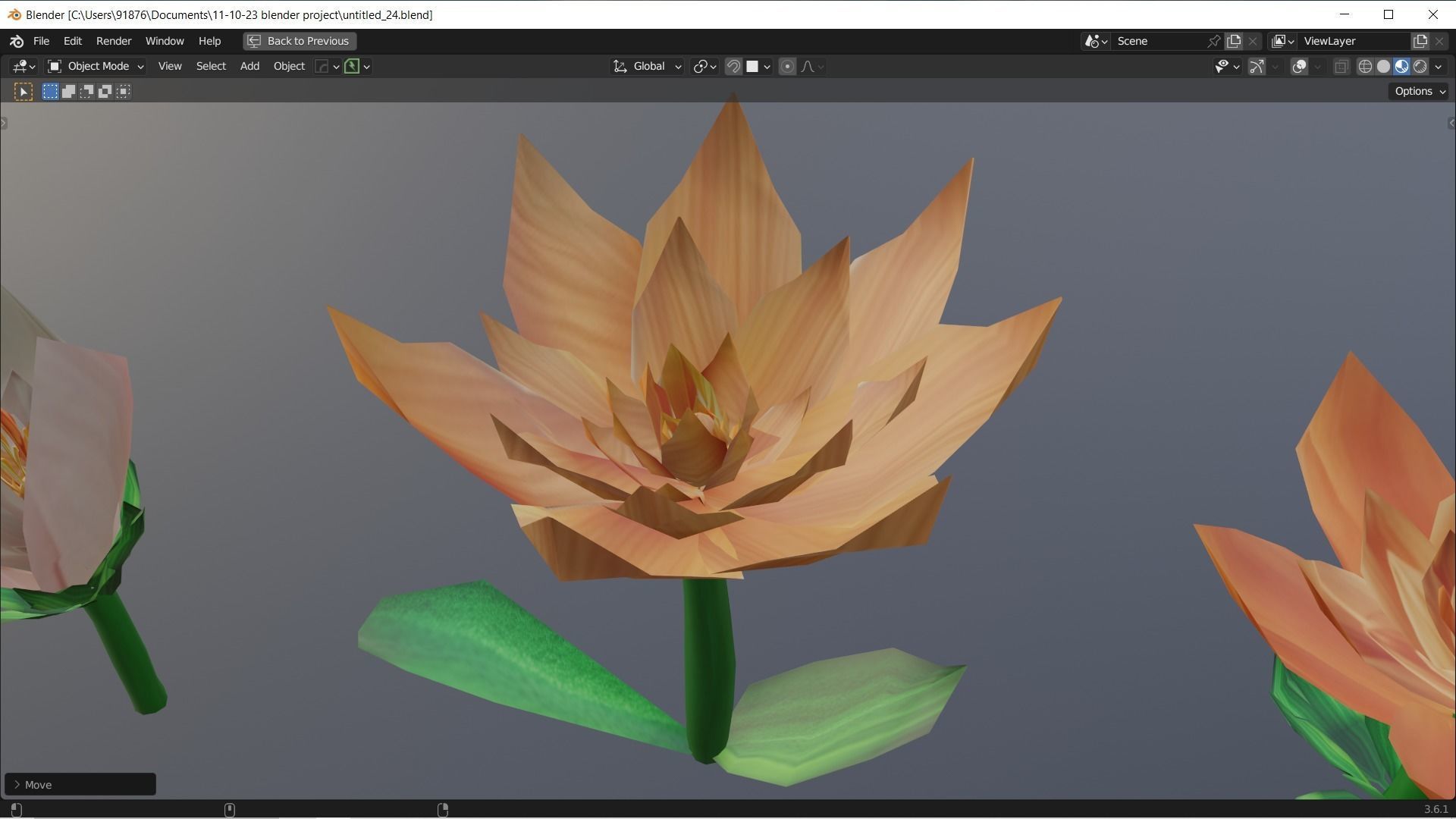 Low-Poly Geometric Flower - 3D Game Asset Low-poly 3D model_8