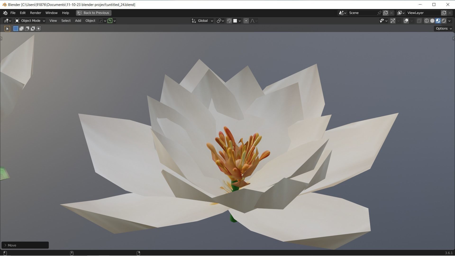 Low-Poly Geometric Flower - 3D Game Asset Low-poly 3D model_11
