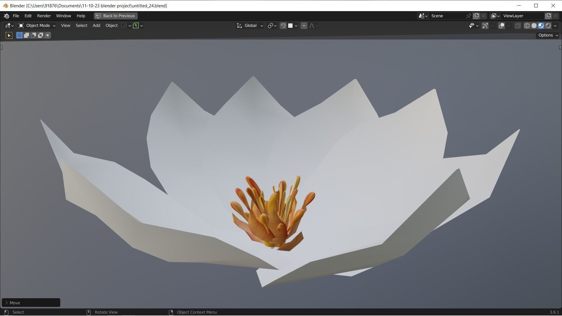 Low-Poly Geometric Flower - 3D Game Asset Low-poly 3D model_13