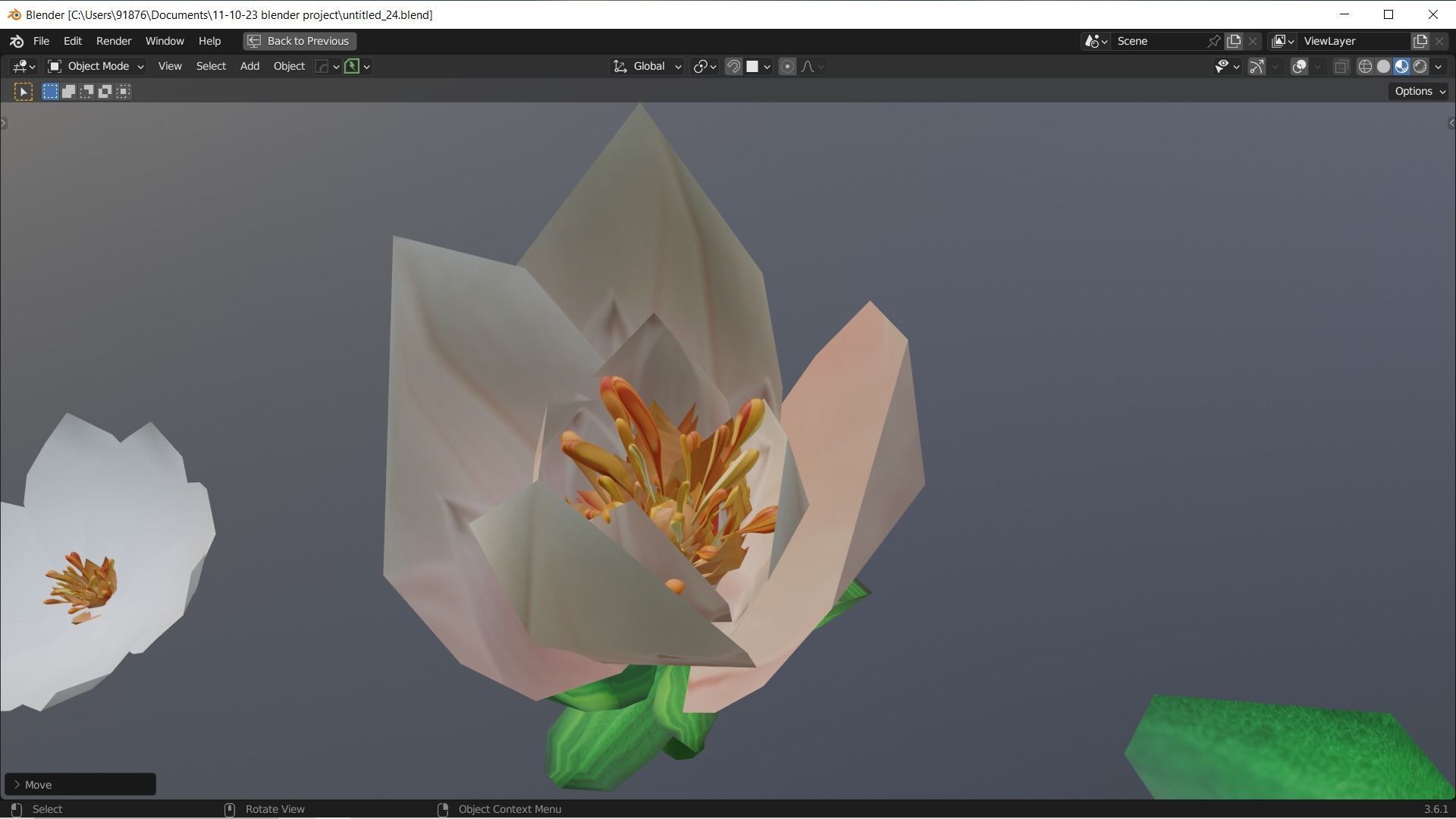 Low-Poly Geometric Flower - 3D Game Asset Low-poly 3D model_7