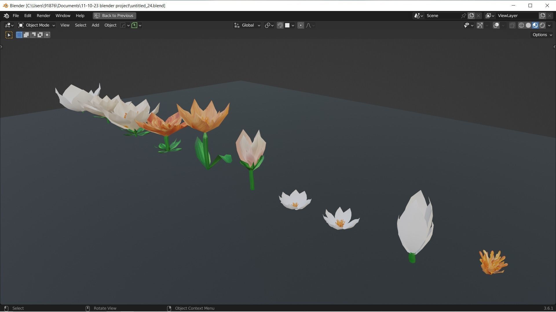 Low-Poly Geometric Flower - 3D Game Asset Low-poly 3D model_22