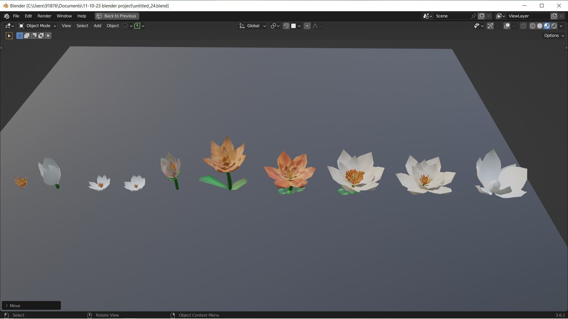 Low-Poly Geometric Flower - 3D Game Asset Low-poly 3D model_2