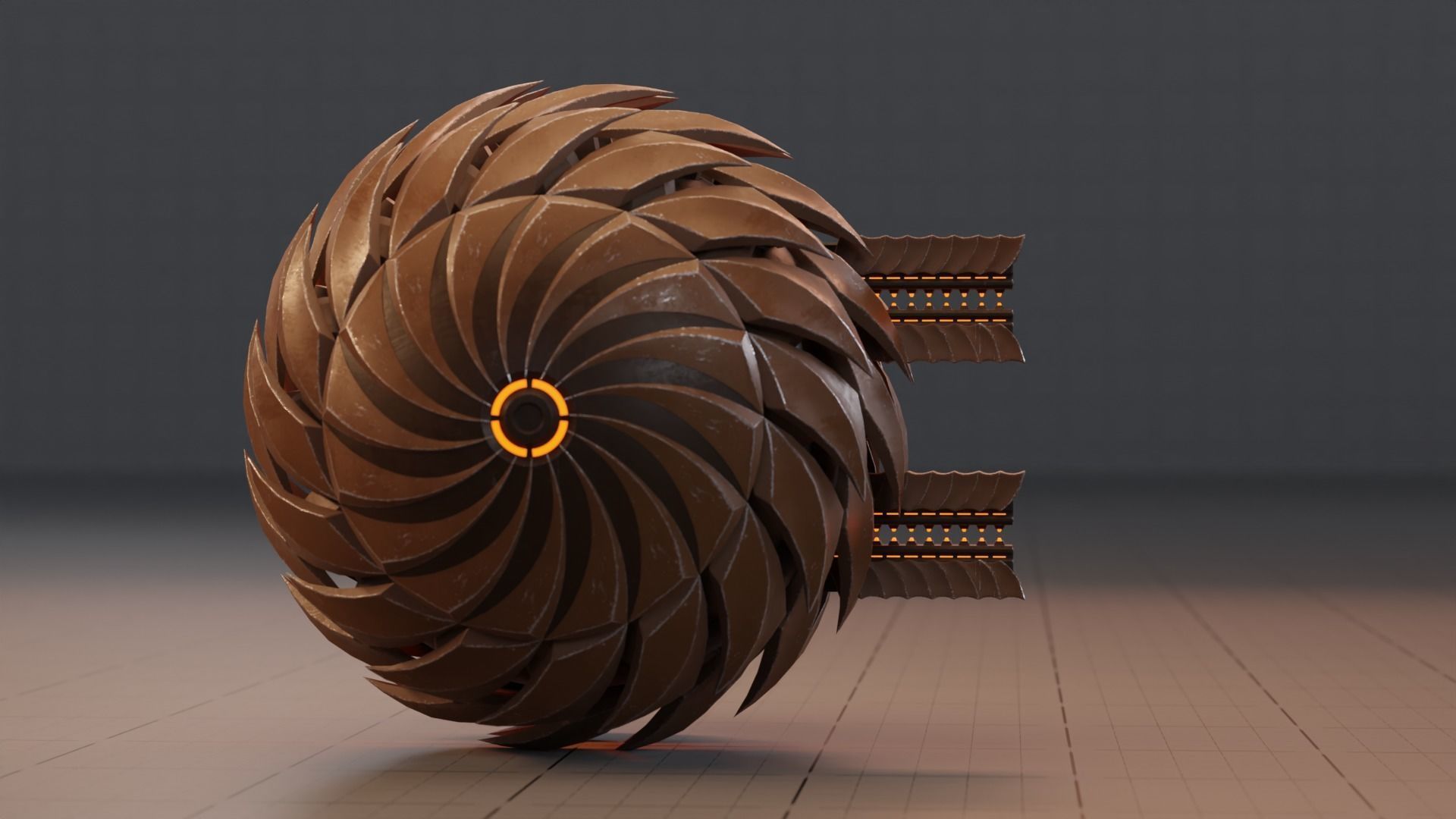 Sphere Robot - SBot-02 Low-poly 3D model_13