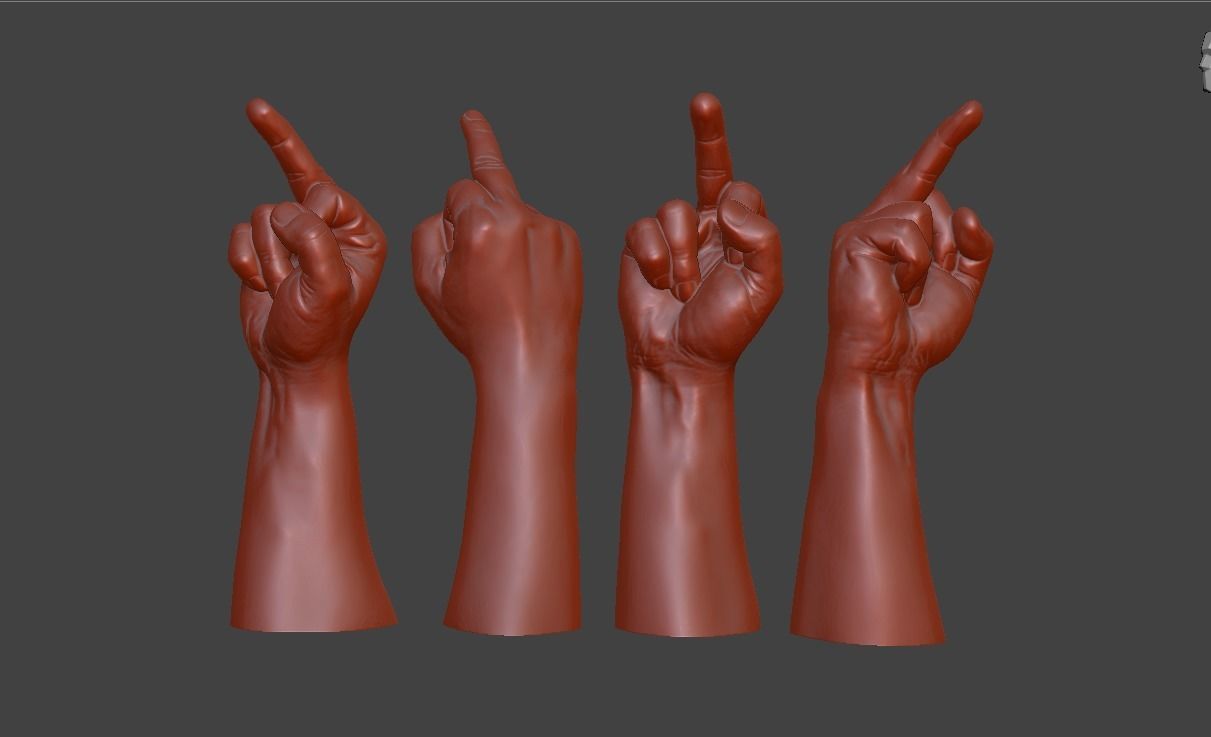 human hand signs and gestures 3D print model_4
