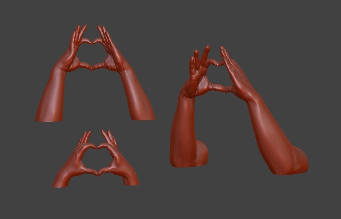 human hand signs and gestures 3D print model_8