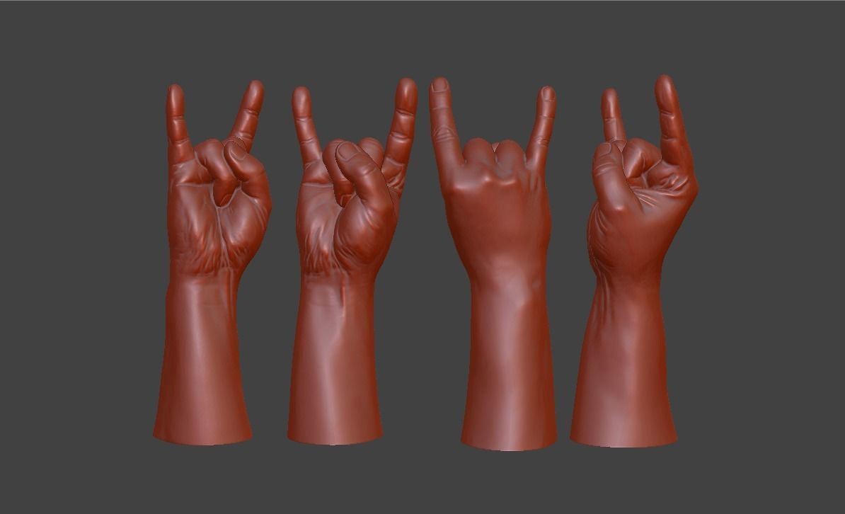 human hand signs and gestures 3D print model_11