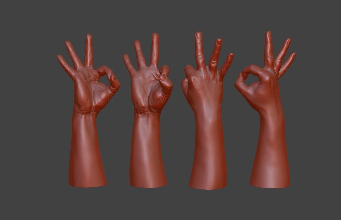 human hand signs and gestures 3D print model_6