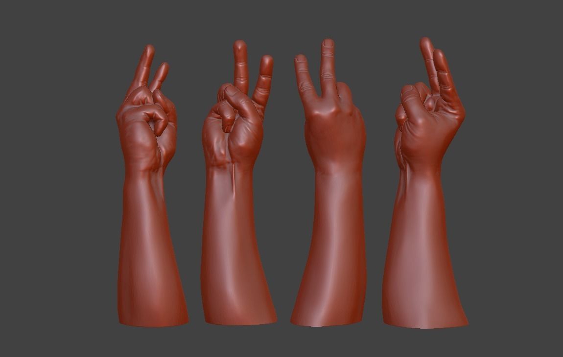 human hand signs and gestures 3D print model_15