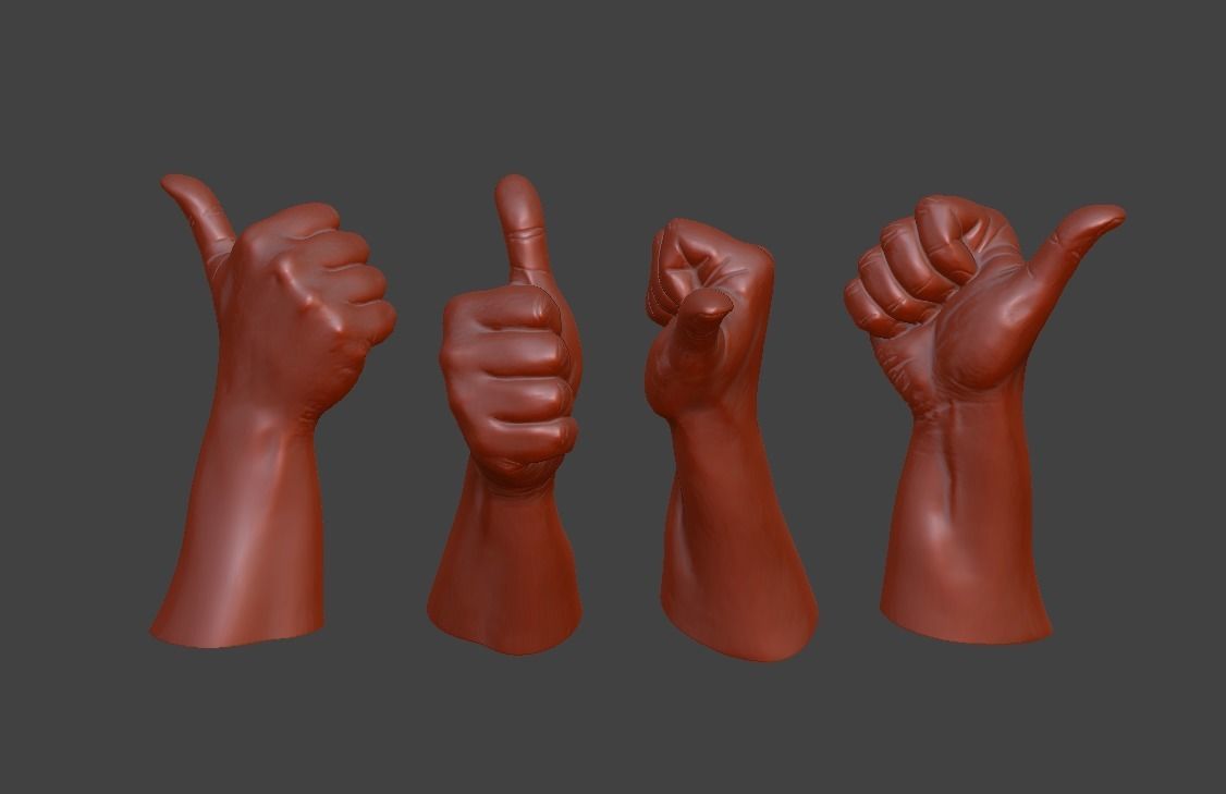 human hand signs and gestures 3D print model_7