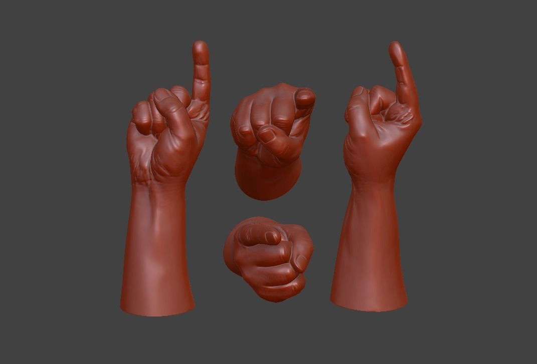 human hand signs and gestures 3D print model_3