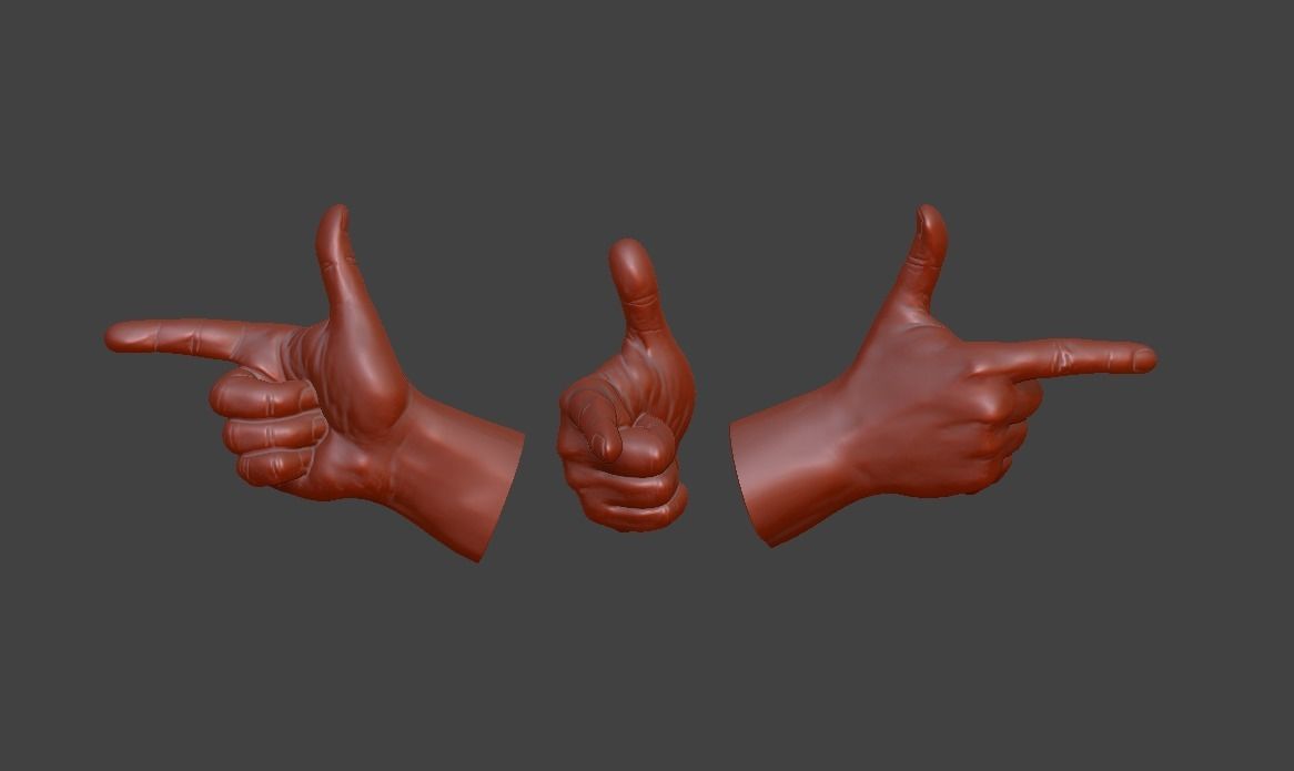 human hand signs and gestures 3D print model_12